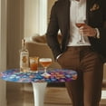 thumbnail image 4 of SEANATIVE 2 Pieces Round Table Covers with Elastic Edged 24 x 24 Inch Cocktail Tablecloths Decorative High Top Table Cloth Table Decorations for Banquets Celebrations, Boho Flower Pattern, 4 of 7