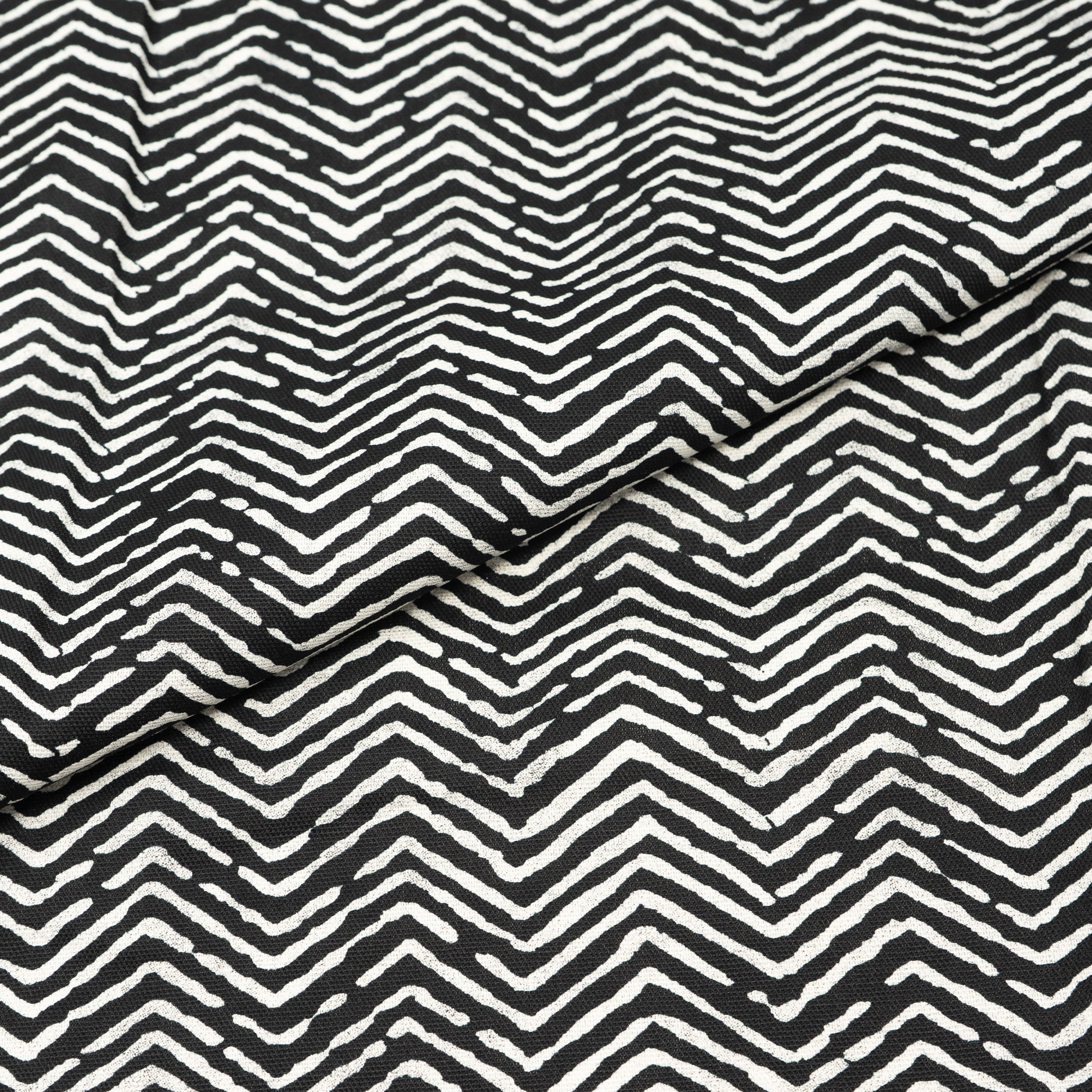 Waverly Inspirations 2 Yard Cut 100% Cotton Duck Print Fabric Herringbone Black, 45" Wide for Quilting & Sewing