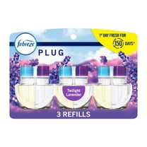 Febreze Plug In Air Freshener, Odor-Fighting Scented Oil Refill, Twilight Lavender Scent, 3 Refills