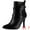 Black, variant on Pointy Toe Elastic Cross Straps Stiletto Heel Ankle Boot for Women Black 9