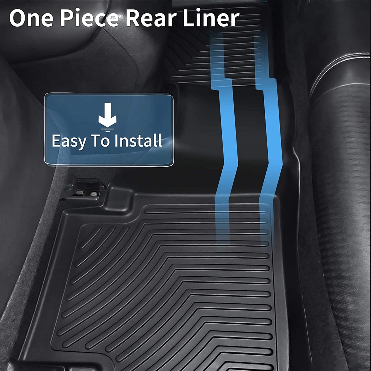 RVNI All-Weather TPE Rubber Front and Rear For 2013-2018 Dodge Ram 1500 2500 3500 Crew Cab/2019-2024 Ram 1500 Classic Floor Mats Set