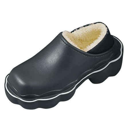 

Women Walking Shoes Women Winter Slippers Home House Shoes Warm Plush Fleece Garden Outdoor Indoor Slipper slipper for Women EVA Black