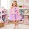 thumbnail image 3 of Lanbubble Girls Dresses Long Sleeve Sweat Party Dress with Sequin Tulle Skirt 3-7 Years, 3 of 6