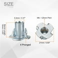 thumbnail image 2 of M8x16mm T-Nuts 4 Pronged 0.83" x 0.63" Tee Nut Carbon Steel Fully Thread 100packs, 2 of 7