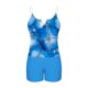 thumbnail image 5 of Traje de baño de 2 piezas para mujer, trajes de baño para mujer, conjunto de traje de baño informal de color liso extragrande con top dividido y relleno en el pecho para mujer, blusa de poliéster para, 5 of 6