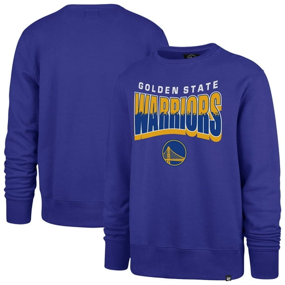 Unisex '47 Royal Golden State Warriors Brush By Headline Crewneck Sweatshirt