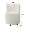 thumbnail image 7 of Newboti Furniture Blayde White Chenille Side Chair With Swivel (Set Of 2) 4662, 7 of 7