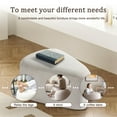 thumbnail image 4 of UIXE Rounded Triangle Ottoman Pebble Footstool Upholstered Coffee Side Tables for Living Room Bedroom Entryway, Light Sand, 4 of 6