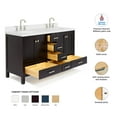 thumbnail image 3 of Ariel Cambridge 61 In. Double Oval Sink Vanity With White Quartz Countertop In Espresso, 3 of 10