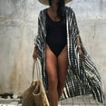 thumbnail image 4 of Fesfesfes Coverups for Women Print Chiffon Beach Kimono Long Cardigan Blouse Shawl Loose Tops Cover Up, 4 of 9