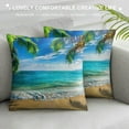 thumbnail image 3 of Orinice Palm Trees Ocean Graphic Decorative Cushion Throw Pillow Cover 22x22in, 3 of 5