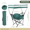 thumbnail image 5 of ARROWHEAD OUTDOOR Folding Swinging Hammock Camping Chair, w/ Canopy, Cup Holder, Storage Pouch, Carrying Bag, Green, 5 of 7