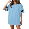 thumbnail image 2 of HAJWOH Jersey Shirts for Women Plain Blank Football Tops Athletic T-Shirts Practice Sports Uniforms Outfits Light Blue M, 2 of 5