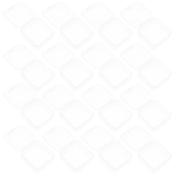 Masteelf 20pcs Small Square Plastic Storage Boxes with Hinged Lids for Beads Jewelry Crafts Portable Organizer for Homes Office and Travel Use