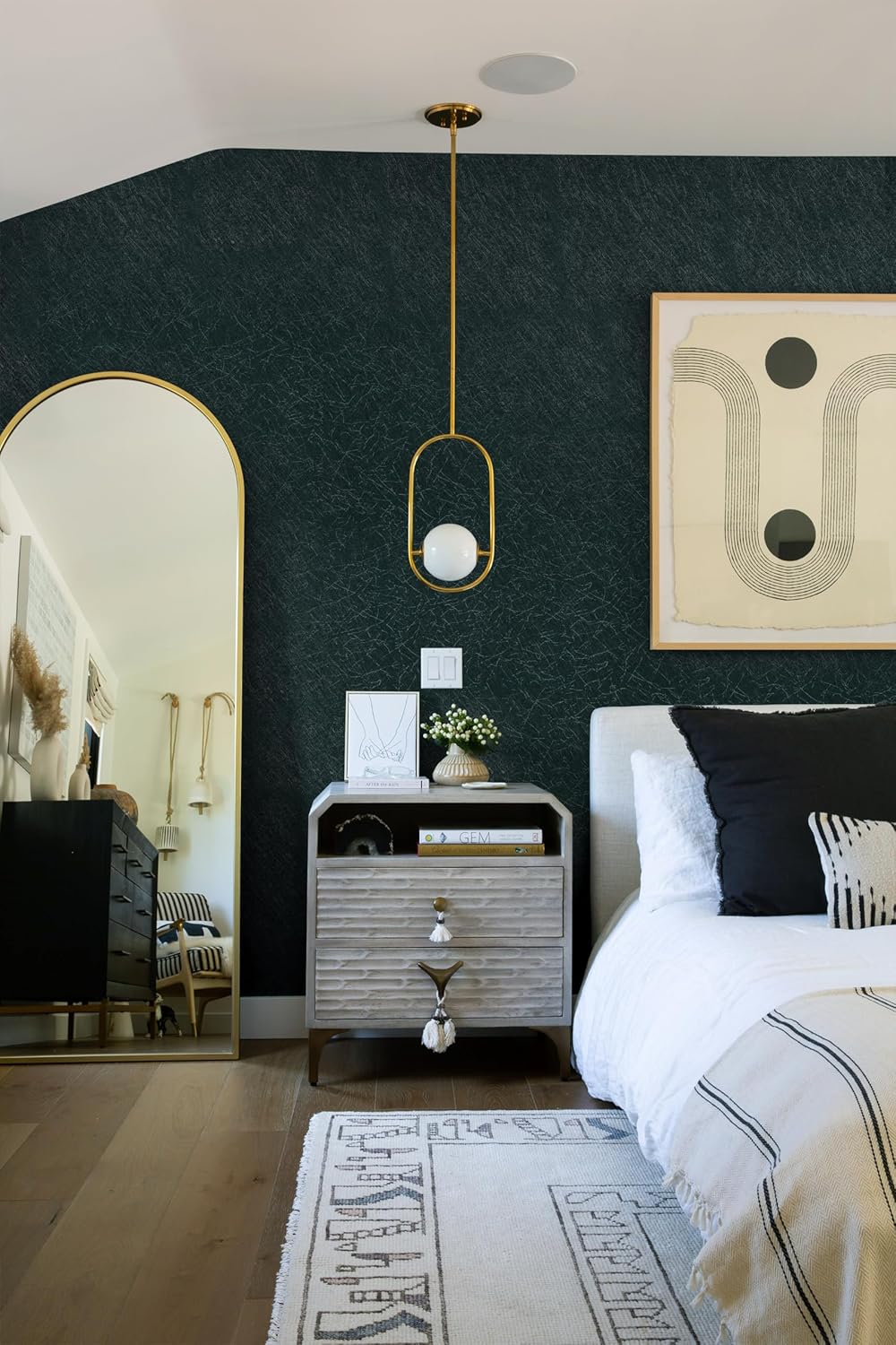 393"x 17.3" Peel and Stick Wallpaper Blackish Green Silk Wallpaper Textured Green Contact Paper Removable Modern Solid Color Contact Paper for Walls Vinyl Rolls