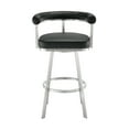 thumbnail image 2 of Magnolia 26" Swivel Counter Stool in Brushed Stainless Steel with Black Faux Leather, 2 of 6
