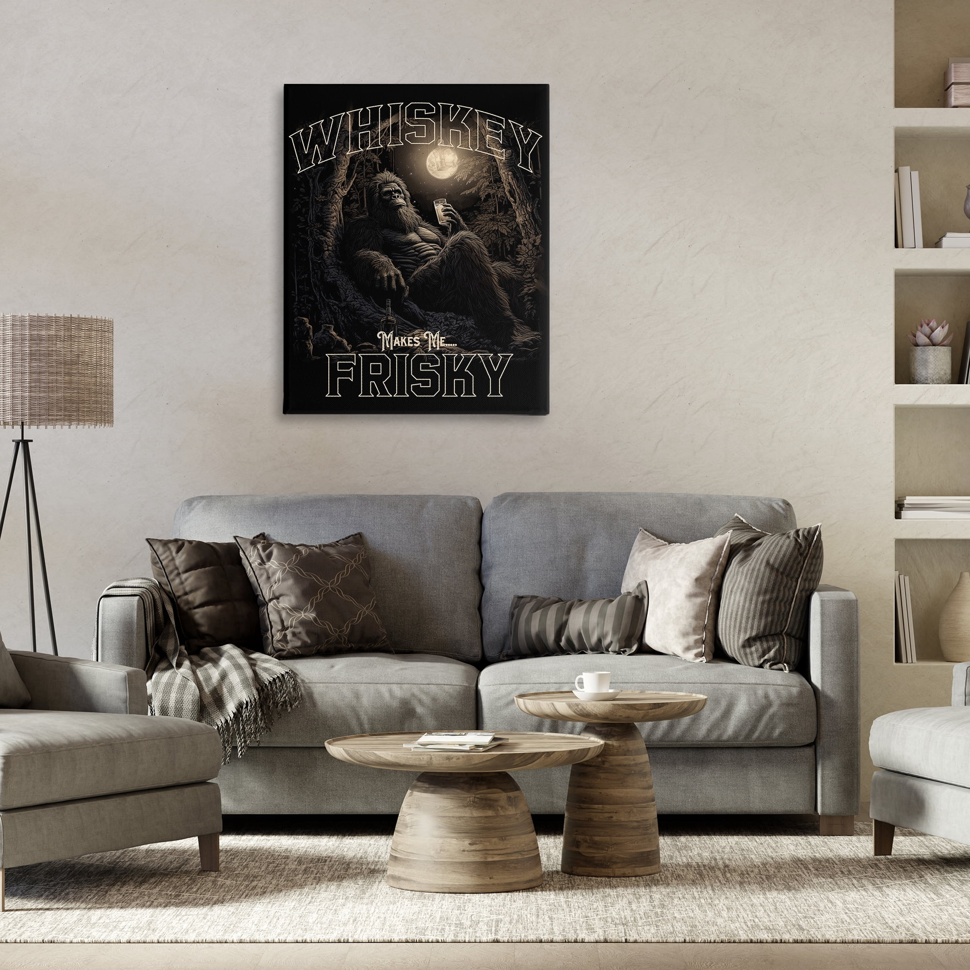 Stupell Industries Whiskey Makes Me Frisky Fairy Tales & Fantasy Painting Gallery Wrapped Canvas Art Print Wall Art, 30 x 40