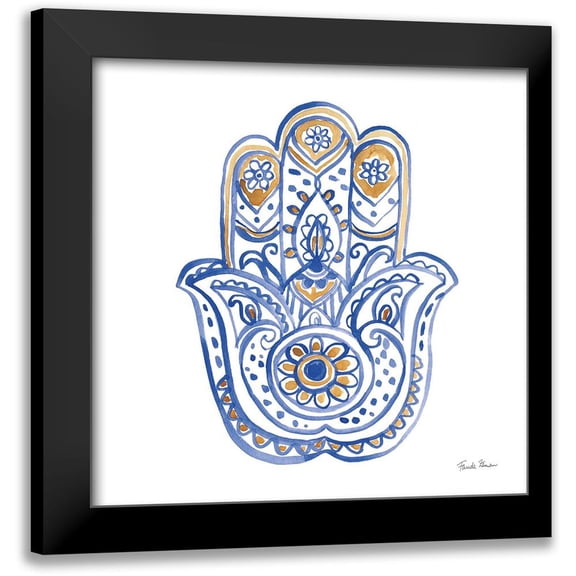 Zaman, Farida 12x12 Black Modern Framed Museum Art Print Titled - Hamsa II