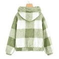 thumbnail image 7 of Lenpel Girls' Fuzzy Fleece Sweatshirts Casual Long Sleeve Plaid Pullover Sweater Tops Plush Warm Winter Clothes with Pocket(Green,14-15 Years), 7 of 7