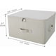 thumbnail image 2 of Jumbo Canvas Collapsible Storage Containers, Tidy Up Your Closet, Convenient Storage Box with Lid, Beige, 2 Pack, 2 of 4