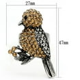 thumbnail image 2 of Luxe Jewelry Designs Women's Stainless Steel Bird Design Ring with Black and Smoked Quartz Crystals, 2 of 4