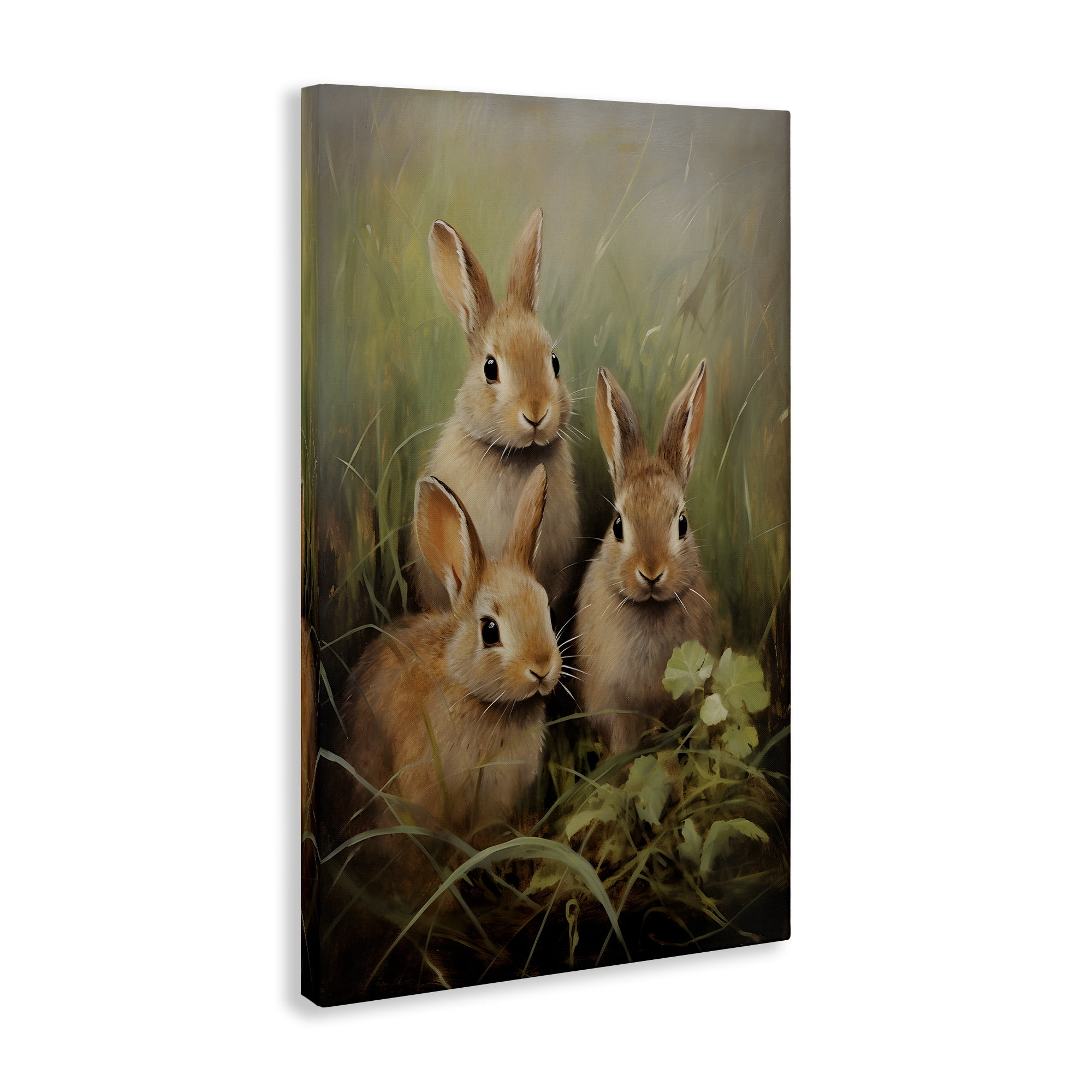 Stupell Industries Baby Bunny Trio Animals & Insects Painting Gallery Wrapped Canvas Art Print Wall Art, 16 x 24