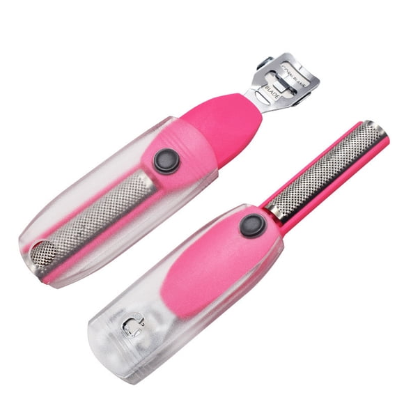 Removedor profesional de callos en los pies con funda deslizante de seguridad - Herramienta 2 en 1 para exfoliación de piel muerta y callos en los talones