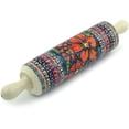 thumbnail image 1 of Polish Pottery 12½-inch Rolling Pin (Poppies Theme) Signature UNIKAT Hand Painted in Boleslawiec, Poland + Certificate of Authenticity, 1 of 6