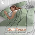 thumbnail image 4 of 3 Piece Sage Green Grey Ombre Duvet Cover Set California King,Microfiber Comforter/Quilt Cover with Corner Ties and 2 Pillowcases,Modern Abstract Art Aesthetics All Season Bedding with Zipper Closure, 4 of 8