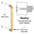 thumbnail image 4 of CRL M165103 1" Polished Brass Solid Pull Handle - 10", 4 of 5