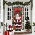 thumbnail image 4 of Fasiaou 1 Packs Christmas Door Cover Santa Claus Design Festive Holiday Decor Polyester Door Hanging for Home Party Indoor Outdoor Christmas Decoration 35 x 71 Inch, 4 of 6