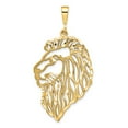 thumbnail image 1 of Real 14kt Yellow Gold Filigree Lions Head Pendant; for Adults and Teens; for Women and Men, 1 of 3
