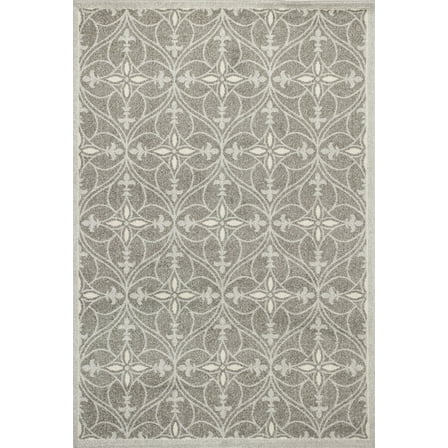 7' x 11' Grey Geometric Trellis UV Treated Indoor Area Rug