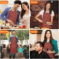 thumbnail image 4 of Red Christmas Scene Apron-Garden Aprons for Women with Pockets-Cotton Linen Waterproof Kitchen Cooking Gardening Aprons Adjustable for Kitchen,Cooking,BBQ and Salon 32"x27", 4 of 7