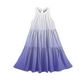 thumbnail image 5 of Abcomgle Girls Summer Dress Size 14-16 Casual Halter Neck Sleeveless Midi Dress Gradient A-line Sundresses Beach Swing Skirt 5-6 Years,Blue, 5 of 7