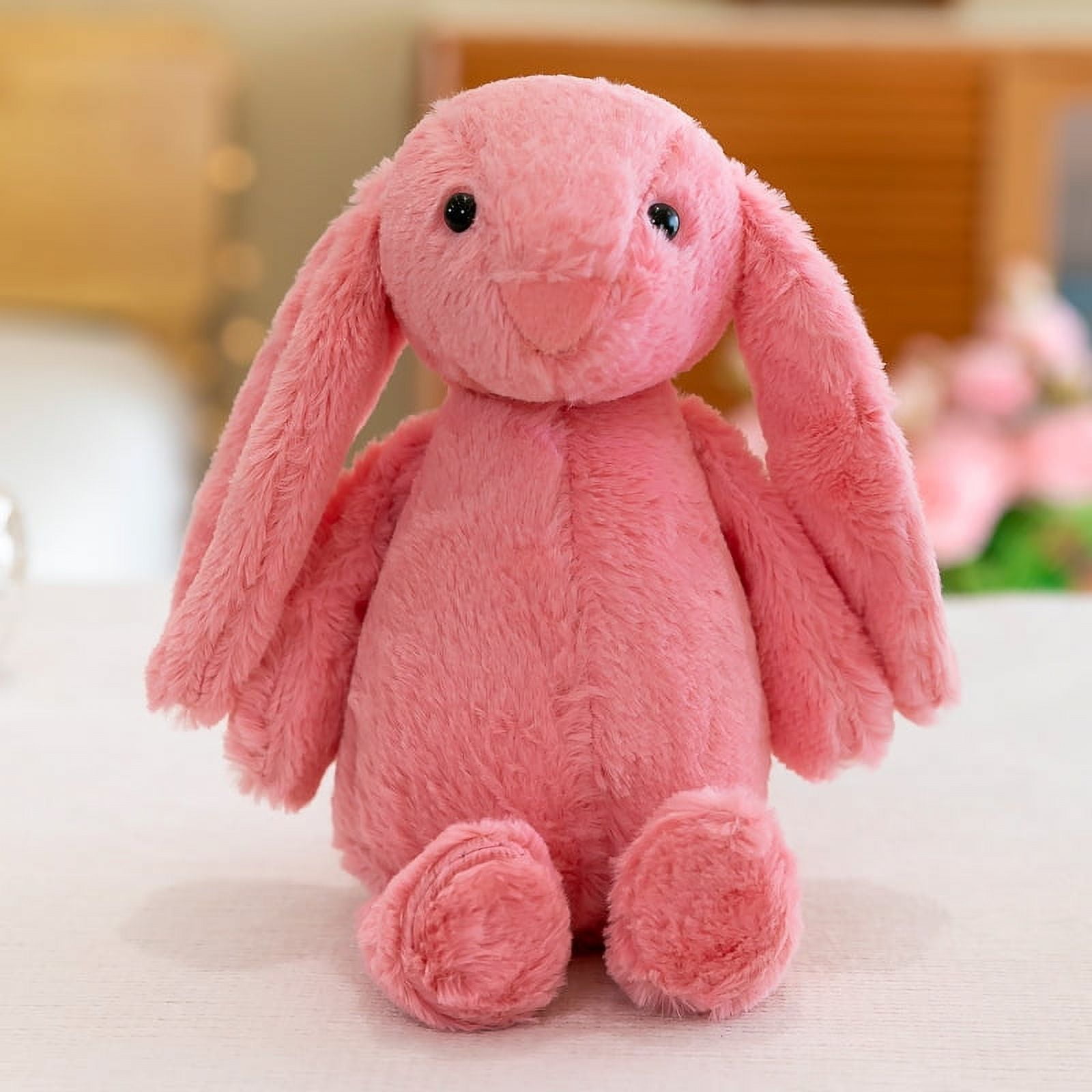 Bunny Stuffed Animal, 11.02Inches Bunny Plush, Super Fluffy Stuffed Rabbit with Long Ears, Cute Bunny Plushie Toy (Pink)