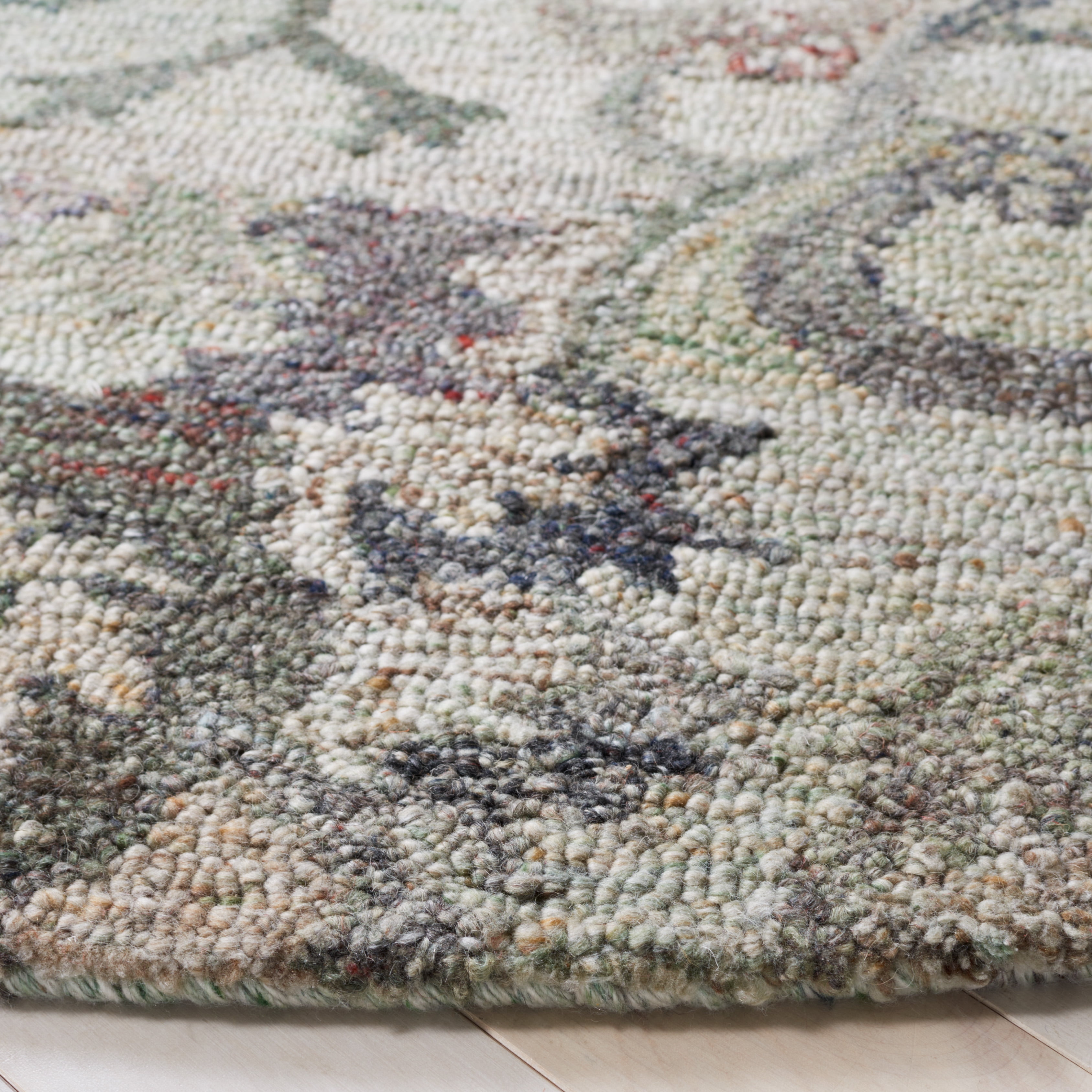 SAFAVIEH Anatolia Jamaar Floral Area Rug, Sage/Beige, 8' x 8' Round