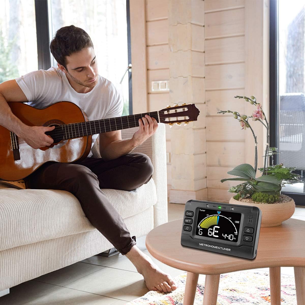 Metronome Tuner, Rechargeable 3 In 1 Digital Metronome Tuner Tone Generator for Guitar, Bass, Violin, Ukulele and Chromatic,Clarinet, Trumpet, Flute, Tuners for All Instruments