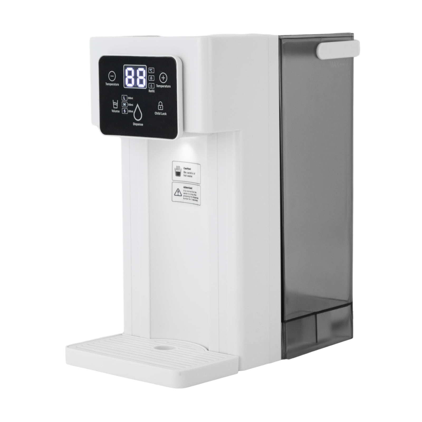 Instant Hot Water Dispenser, 1500W Rapid Heating, 0.79 Gallon Capacity, 3 Temperature Settings with Safety Lock, Compact 9.05x11.22in for Office