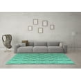 thumbnail image 3 of Ahgly Company Machine Washable Indoor Rectangle Abstract Turquoise Blue Modern Area Rugs, 8' x 12', 3 of 4