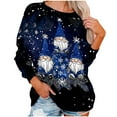 thumbnail image 6 of Ounisa Women's Casual Crew Neck Sweatshirt Loose Soft Long Sleeve Christmas Santa Claus Snowflake Graphic Pullover Christmas Tops, 6 of 6