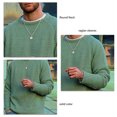 thumbnail image 5 of Suéter Cuello Redondo Mangas Raglán Largas Color Sólido Casual Cómodo Hombres Jersey Verde L, 5 of 5