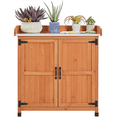 thumbnail image 3 of Yaheetech Outdoor Garden Potting Bench Table with Cabinet, Brown, 3 of 10