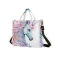 thumbnail image 2 of Unicorn Head Corduroy Tote Bag Handbag Large Messenger Bag Shoulder Crossbody Zipper Bag Purse, 2 of 8