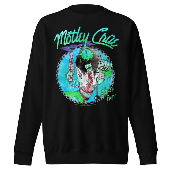 Motley Crue Turquoise Allister Jumbo Print Unisex Sweatshirt - Black - Small
