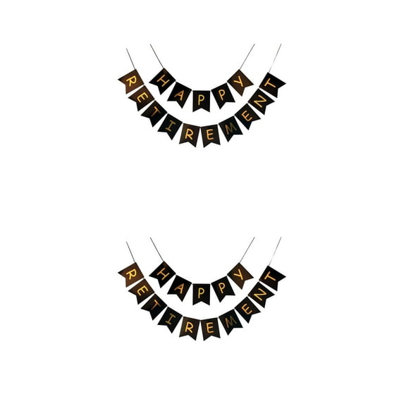 2 Sets Pretyzoom Retirement Decoration Retirement Party Photo Banner 20X16X0.1cm