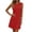 Red, variant on Rutainlusire Womens Summer Dresses Women's Summer Solid Color Sleeveless Ruched Round Neck Loose Waist Dress Black L