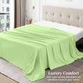 thumbnail image 3 of 600 Thread Count Egyptian Cotton Flat Sheet – 1 Piece, Stripe Sage Green Twin Size (66" x 96"), 3 of 5