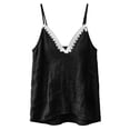 thumbnail image 4 of FDGIU Women's Lace Trim V Neck Spaghetti Strap Camisole, Crinkled Woven Loose Sleeveless Casual Tank Top, 4 of 7