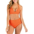 thumbnail image 1 of Puntoco Womens swimsuits clearance,New Split Swimsuit Casual Solid Swimsuit Bikini Orange, 1 of 9
